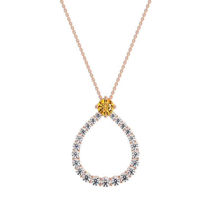 Tear Drop Halo Necklace