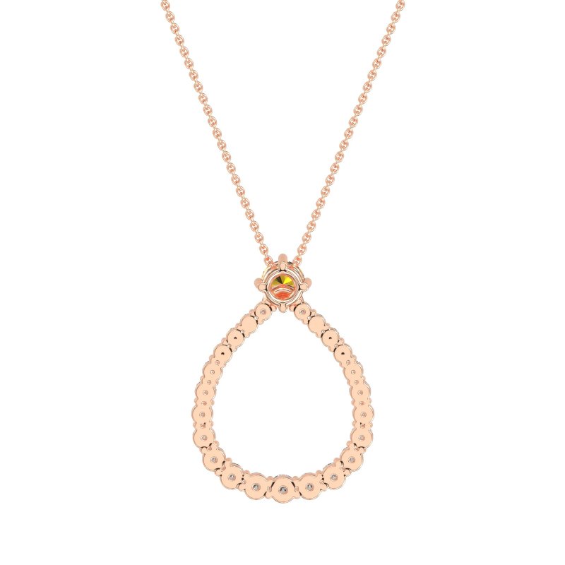 Tear Drop Halo Necklace