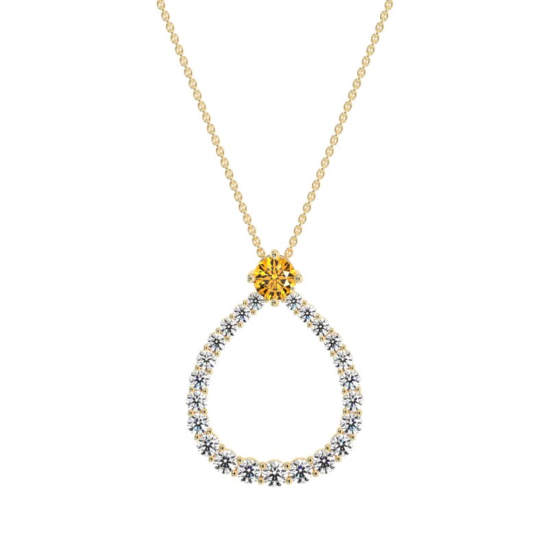 Tear Drop Halo Necklace