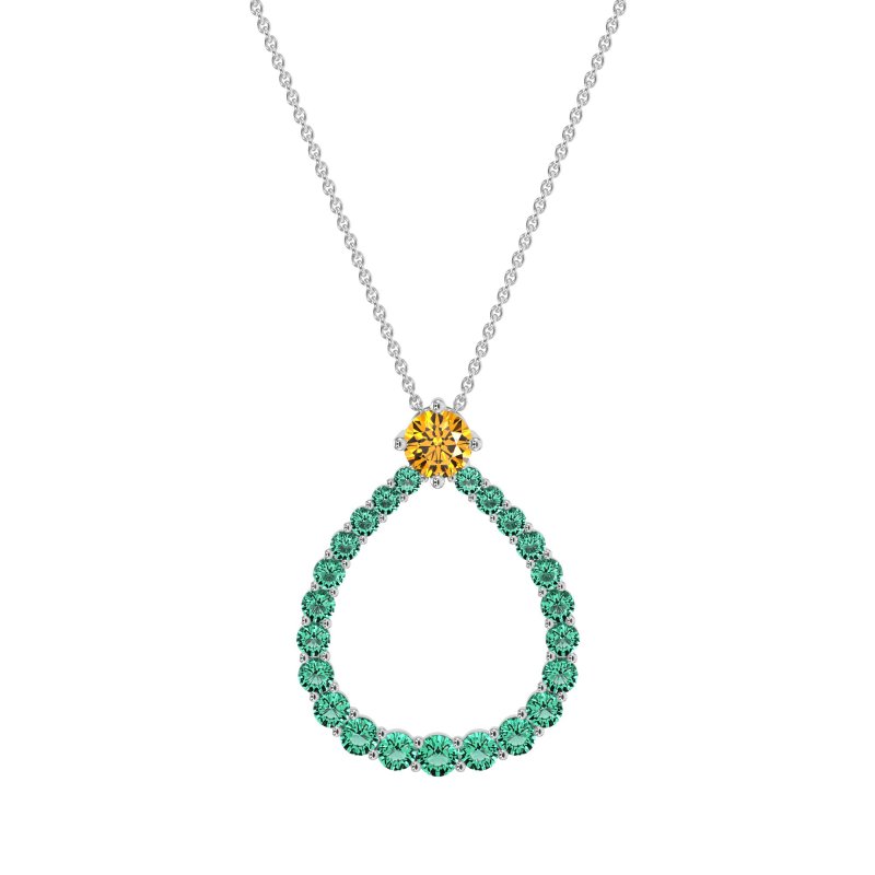 Tear Drop Halo Necklace