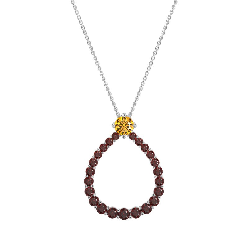 Tear Drop Halo Necklace