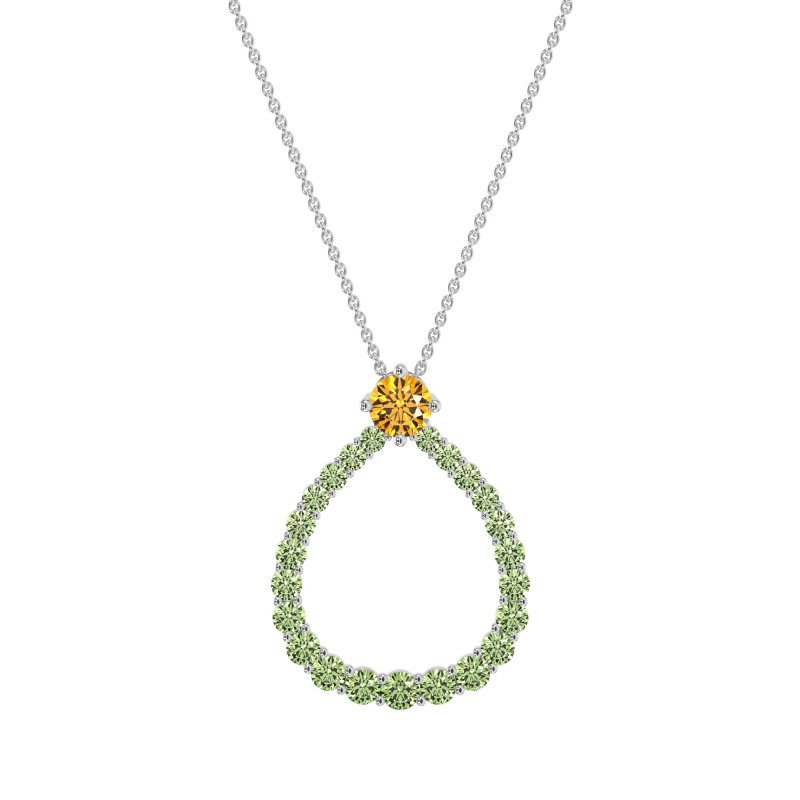 Tear Drop Halo Necklace