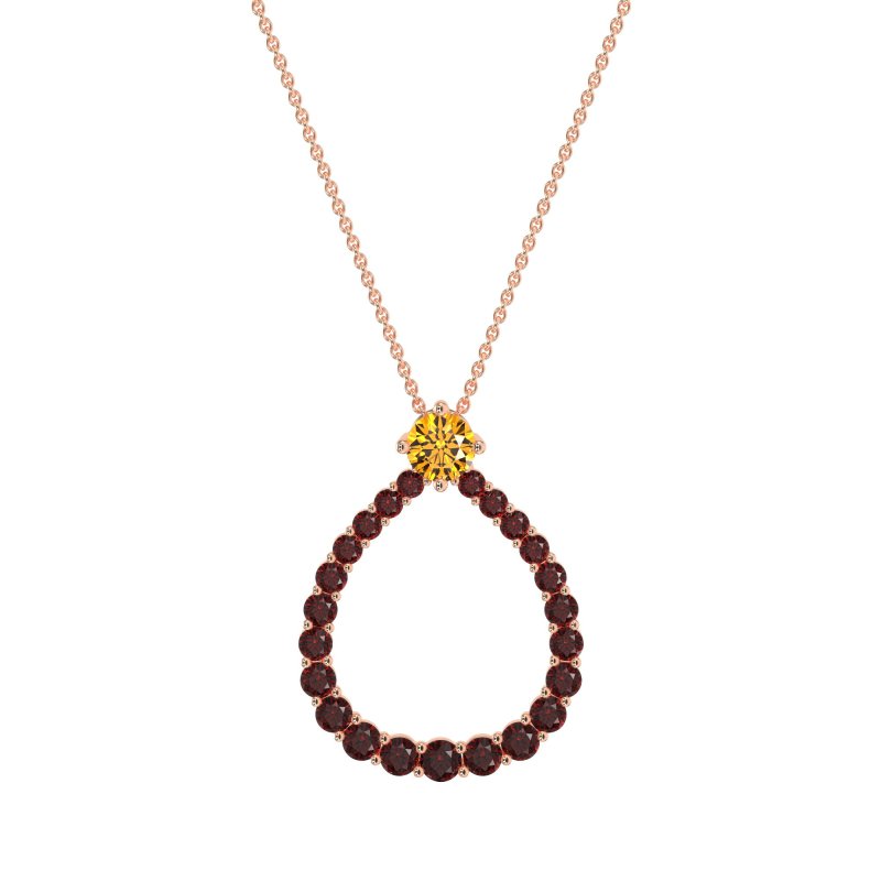 Tear Drop Halo Necklace