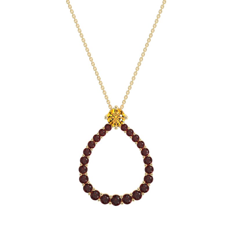 Tear Drop Halo Necklace