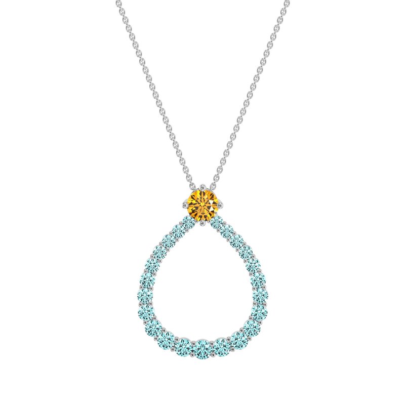 Tear Drop Halo Necklace
