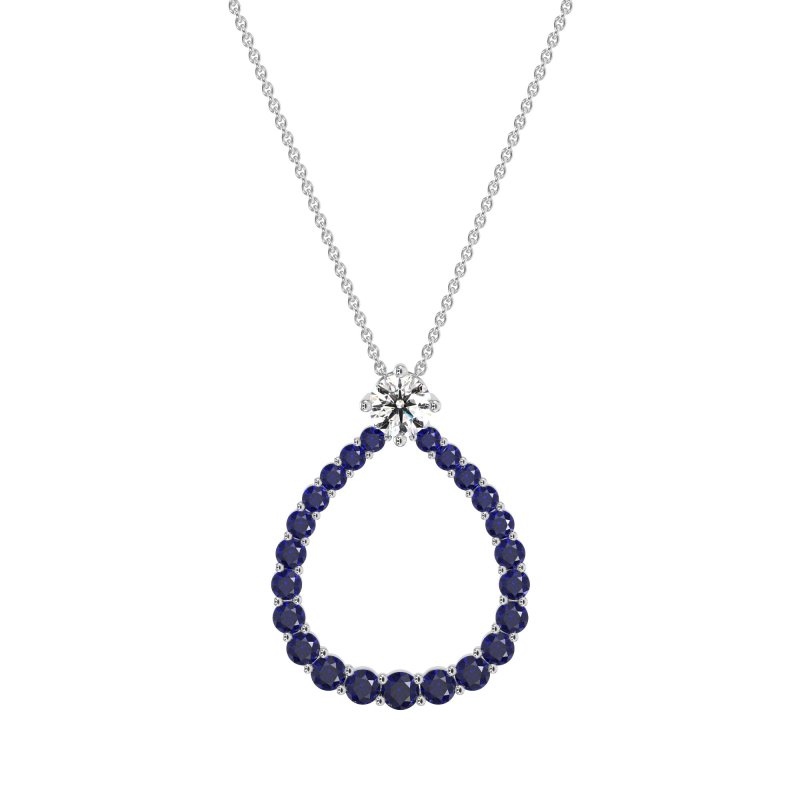 Tear Drop Halo Necklace