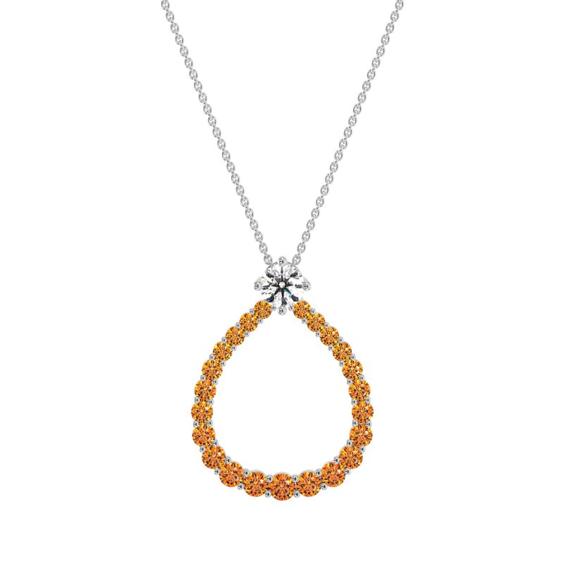 Tear Drop Halo Necklace