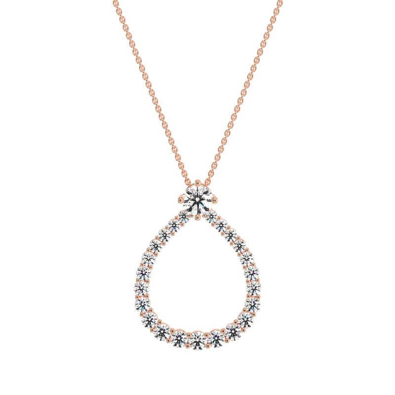 Tear Drop Halo Necklace