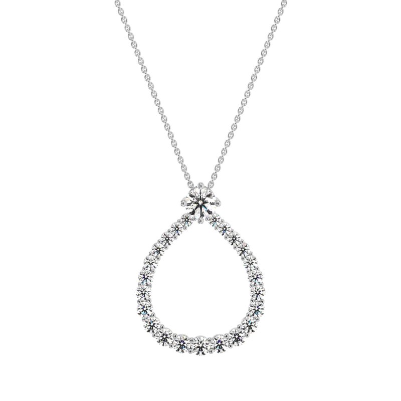 Tear Drop Halo Necklace