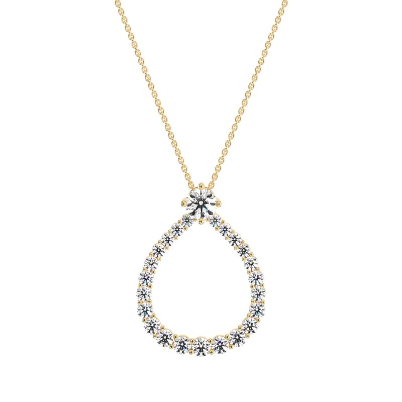 Tear Drop Halo Necklace