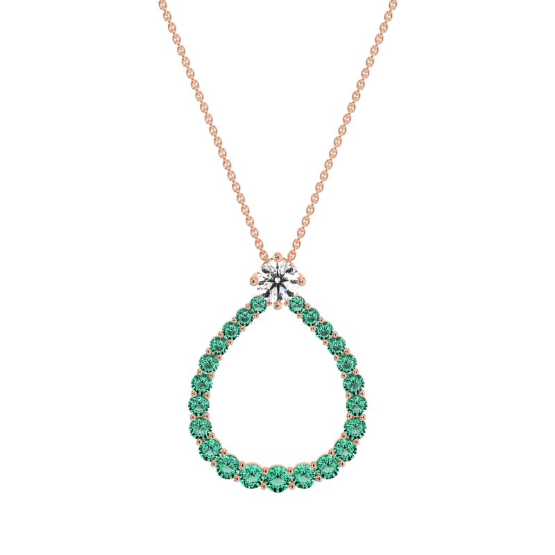 Tear Drop Halo Necklace