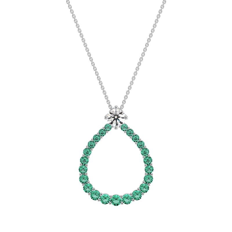 Tear Drop Halo Necklace