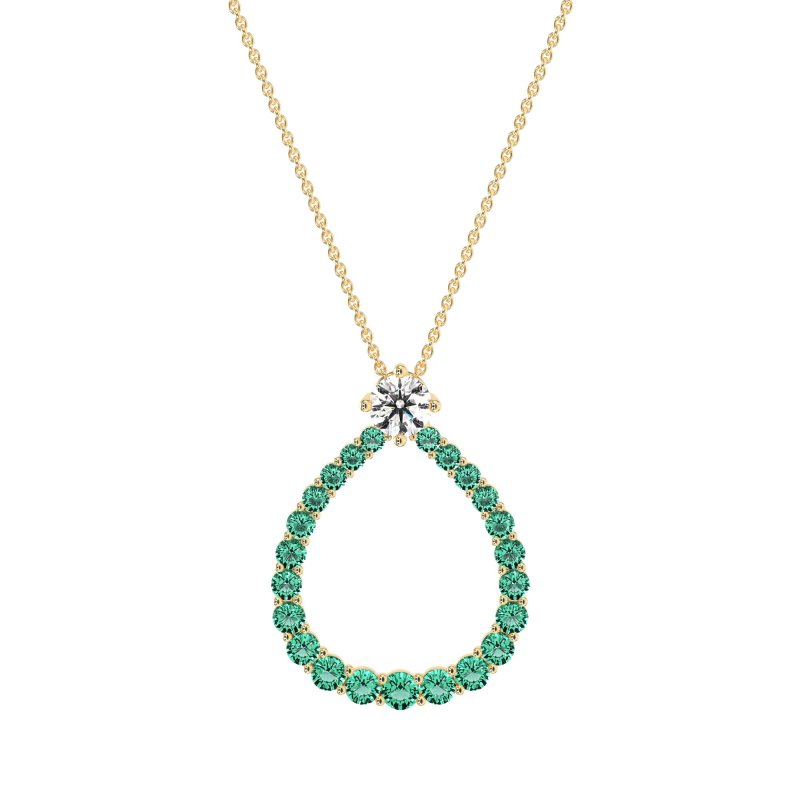 Tear Drop Halo Necklace