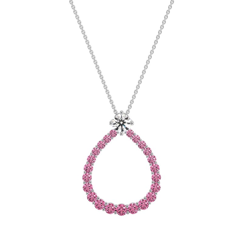 Tear Drop Halo Necklace