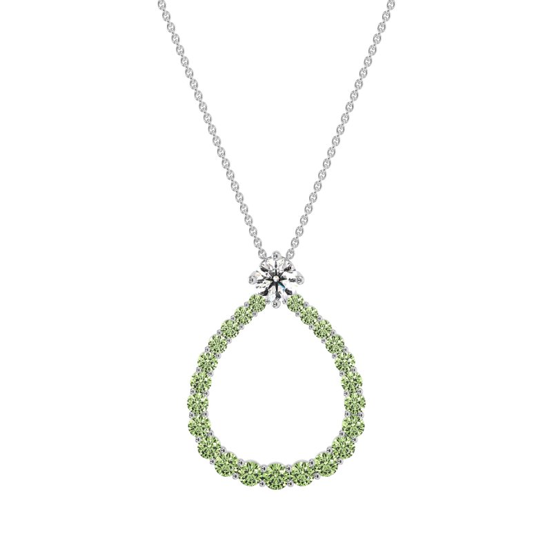 Tear Drop Halo Necklace