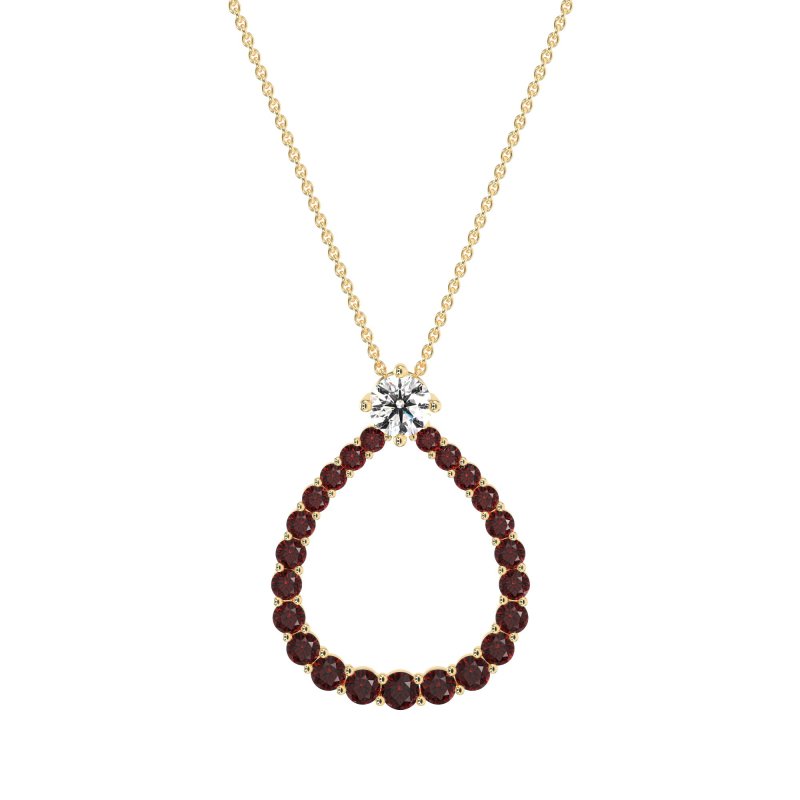 Tear Drop Halo Necklace