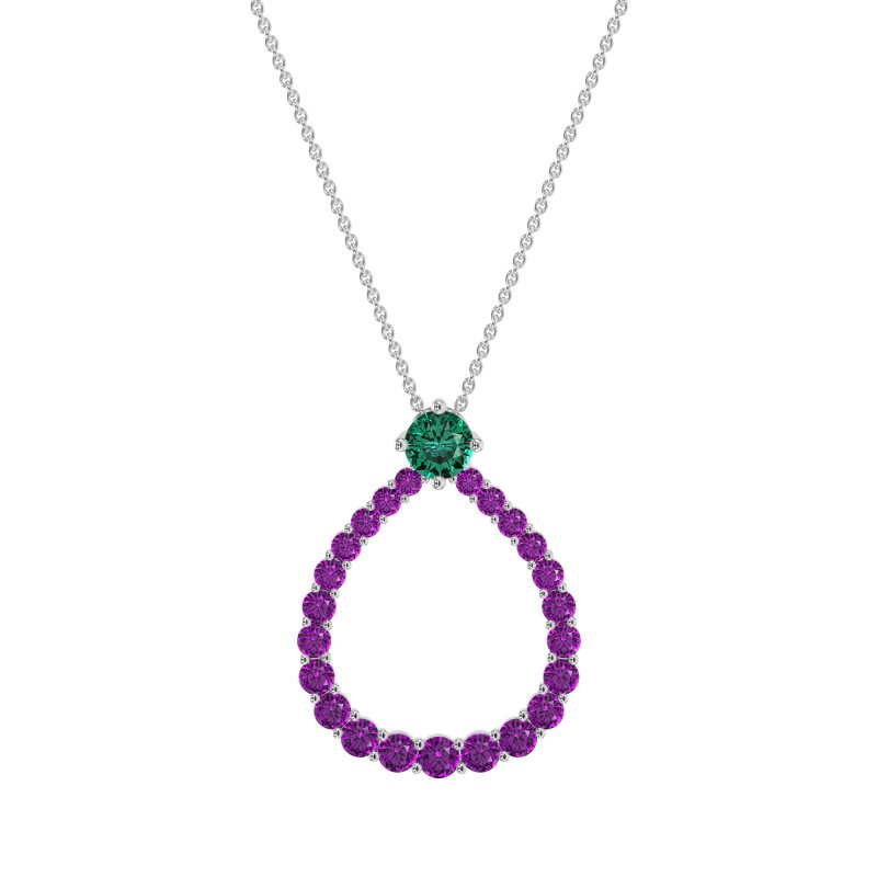 Tear Drop Halo Necklace
