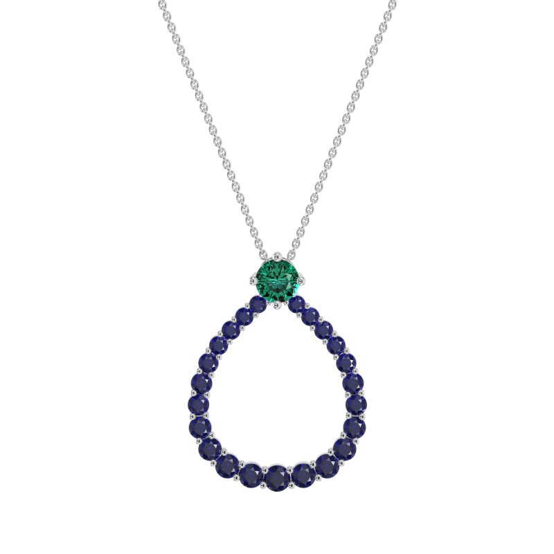Tear Drop Halo Necklace
