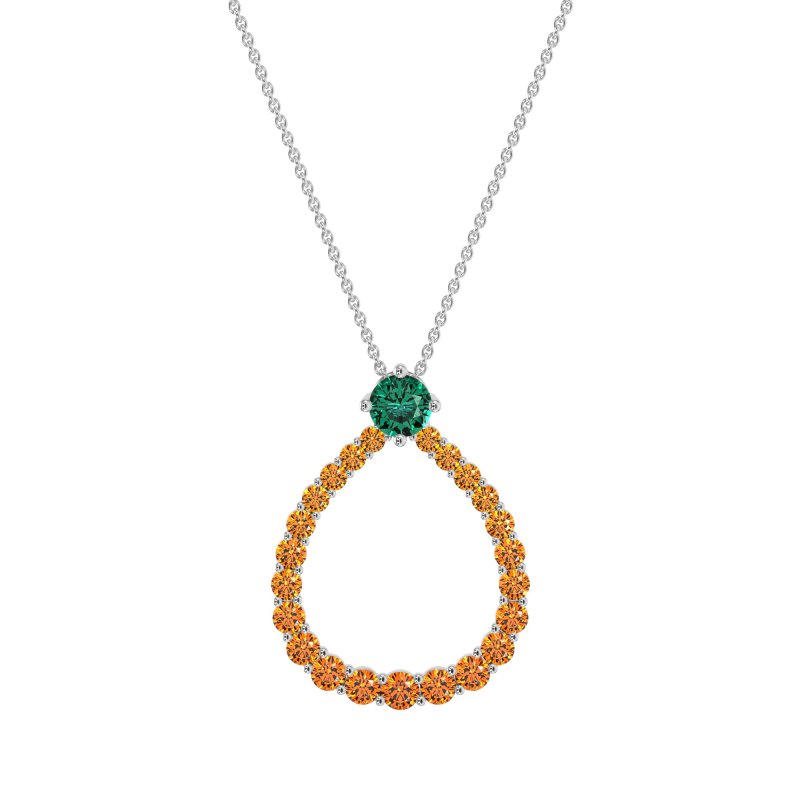 Tear Drop Halo Necklace