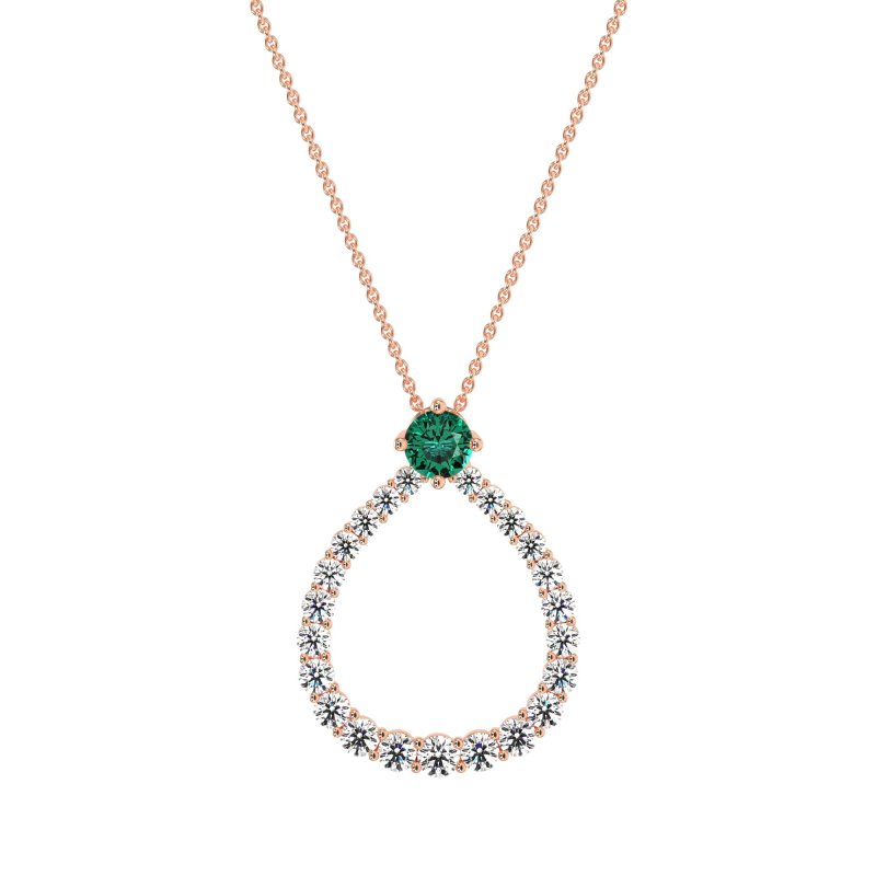 Tear Drop Halo Necklace