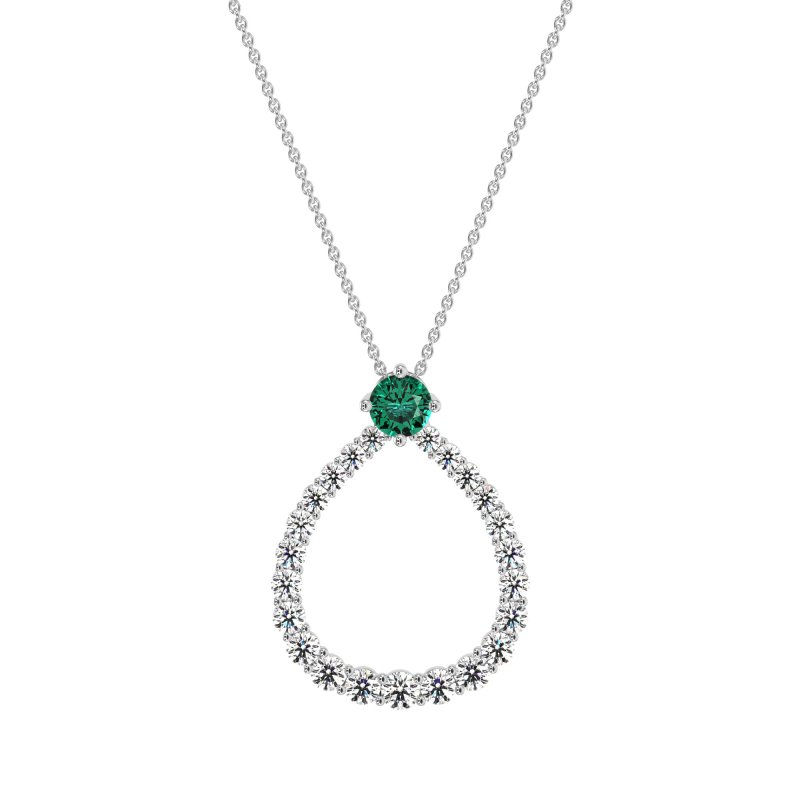 Tear Drop Halo Necklace