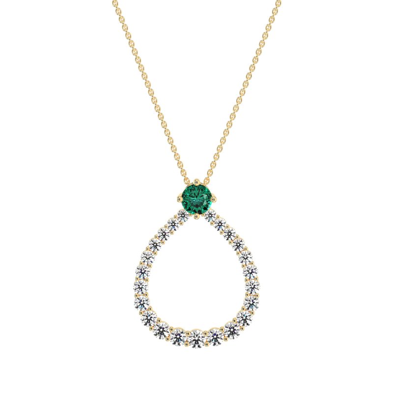 Tear Drop Halo Necklace