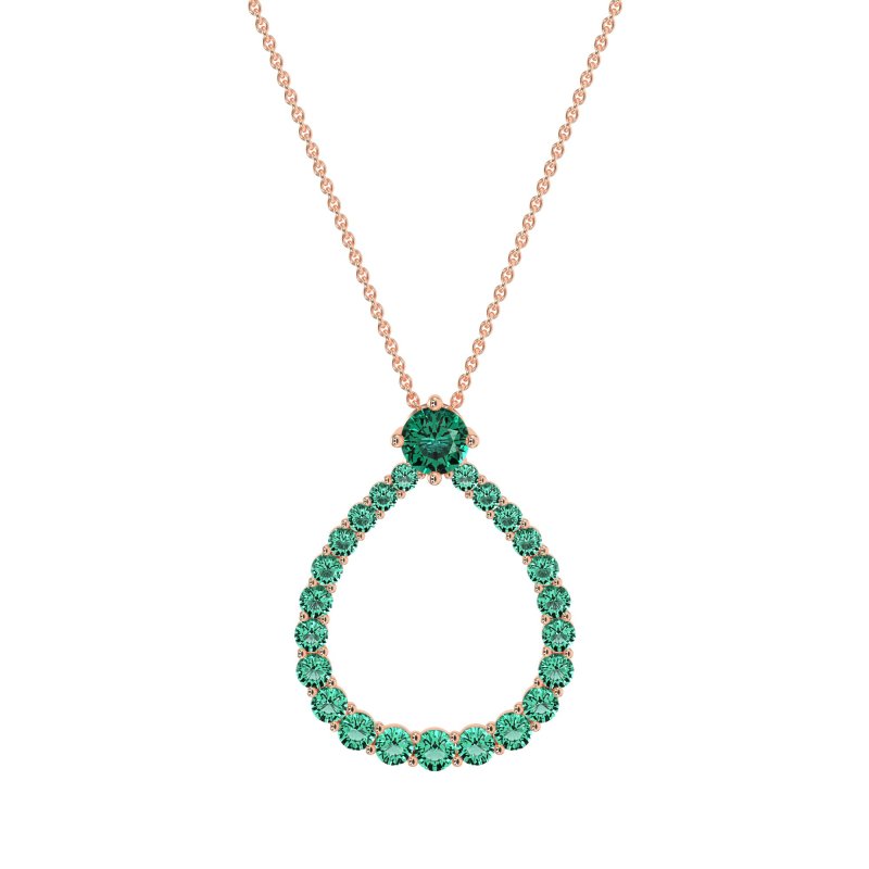 Tear Drop Halo Necklace
