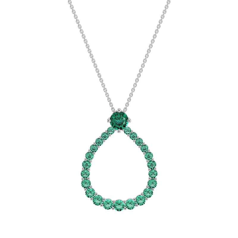 Tear Drop Halo Necklace