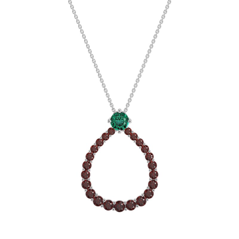 Tear Drop Halo Necklace