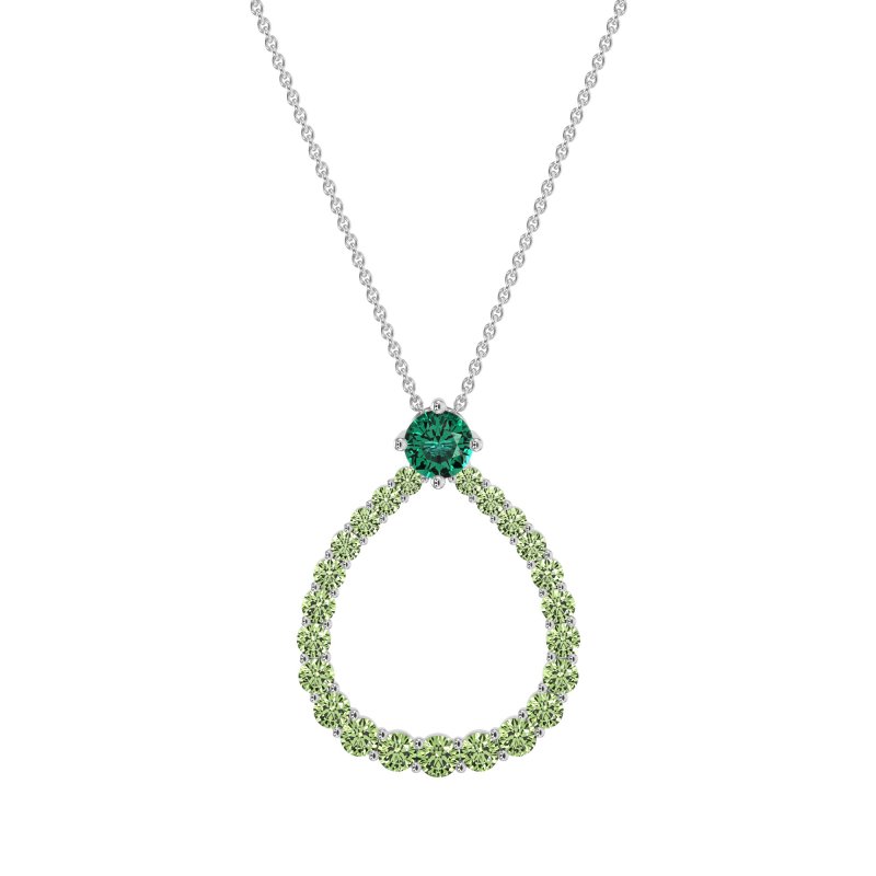 Tear Drop Halo Necklace