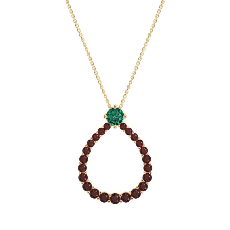Tear Drop Halo Necklace