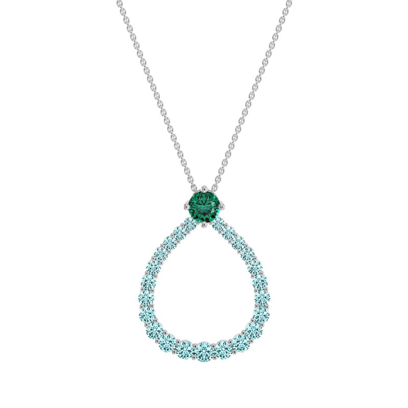 Tear Drop Halo Necklace