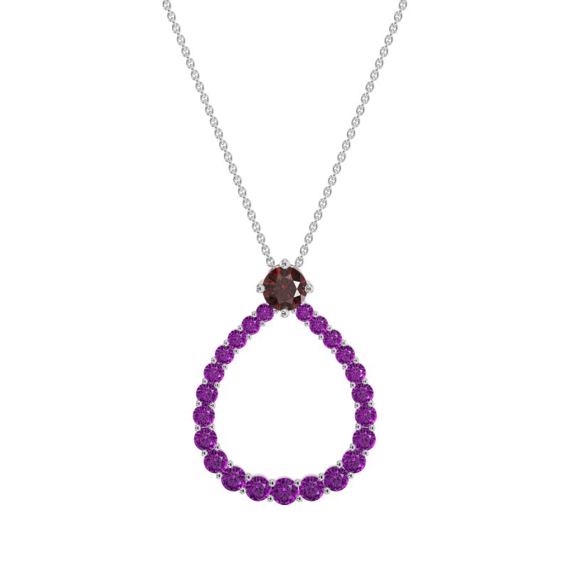 Tear Drop Halo Necklace