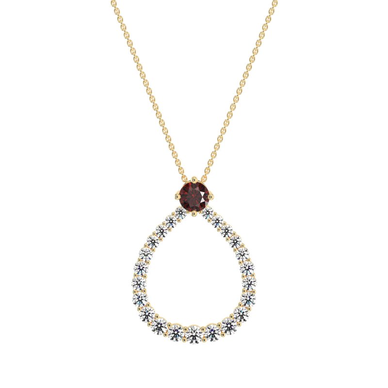 Tear Drop Halo Necklace