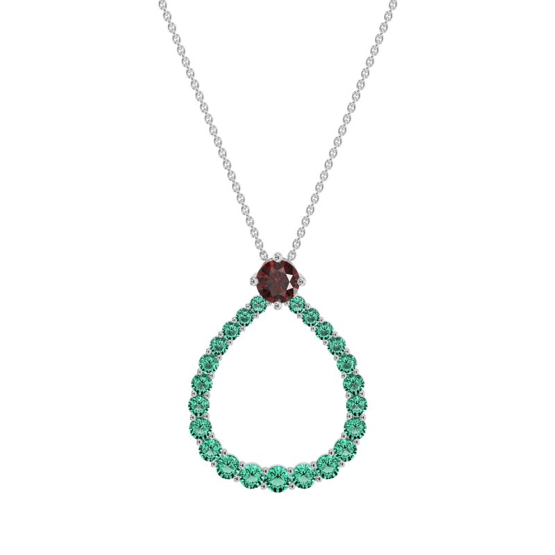Tear Drop Halo Necklace