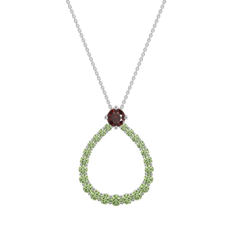 Tear Drop Halo Necklace