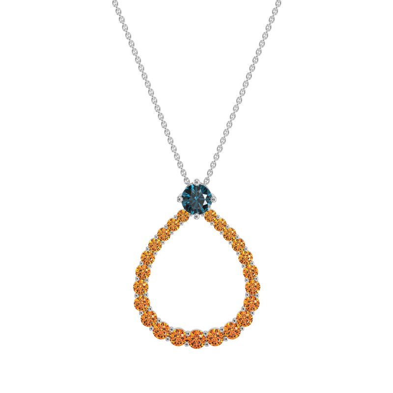 Tear Drop Halo Necklace