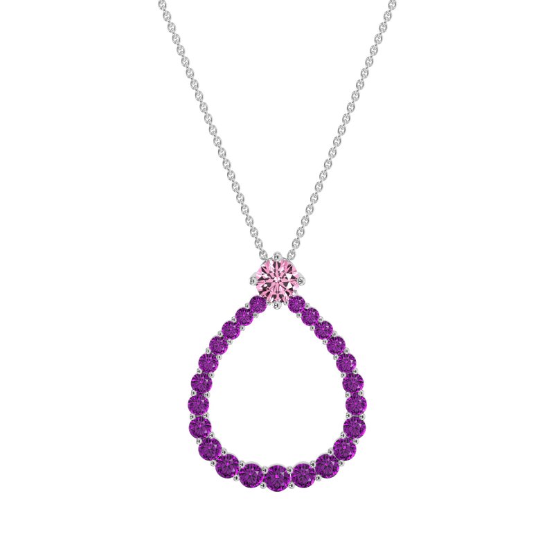 Tear Drop Halo Necklace