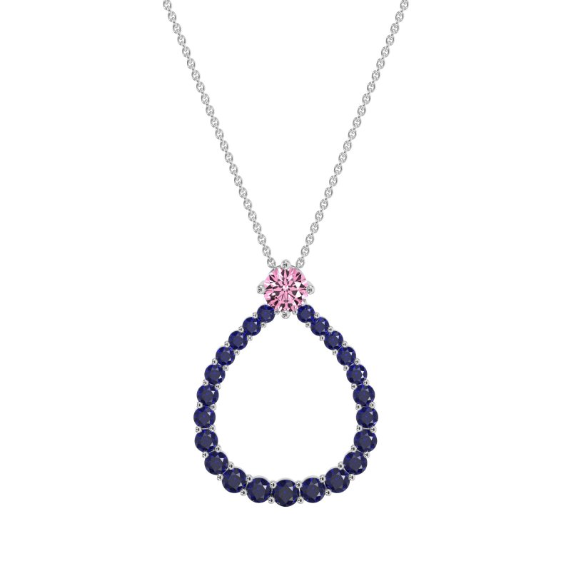 Tear Drop Halo Necklace
