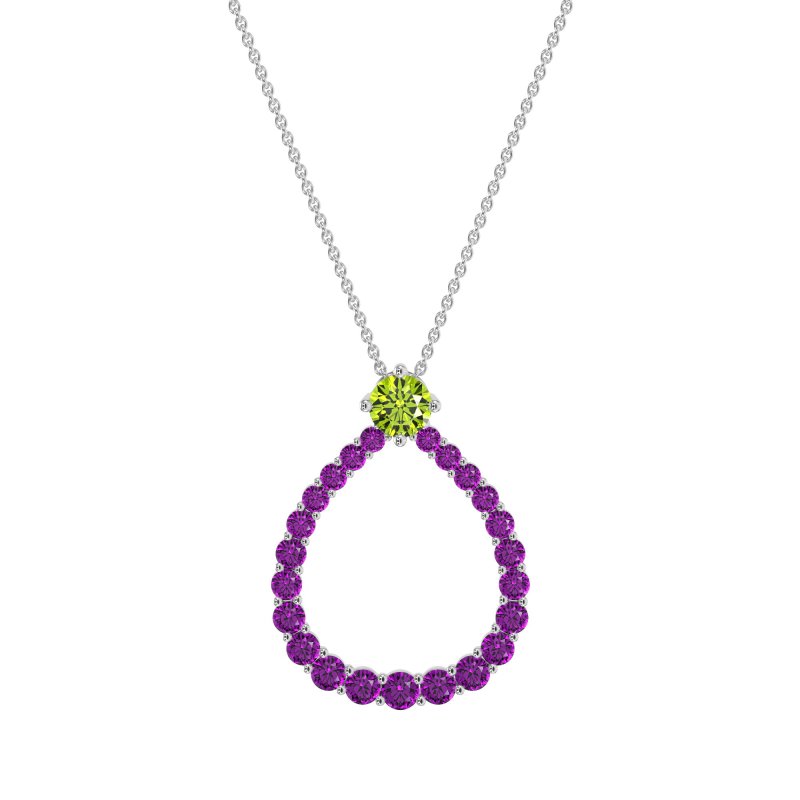 Tear Drop Halo Necklace