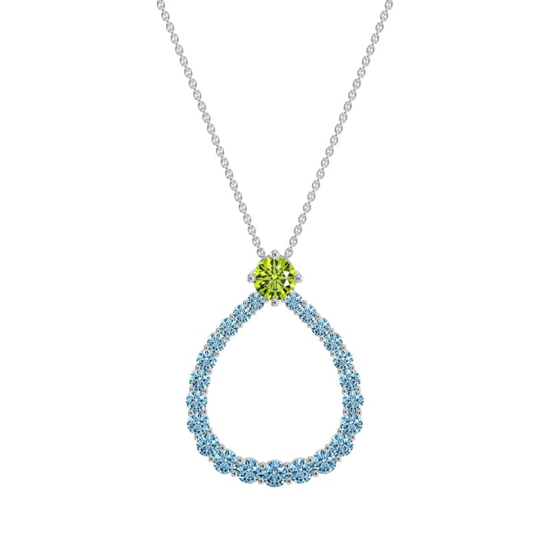 Tear Drop Halo Necklace