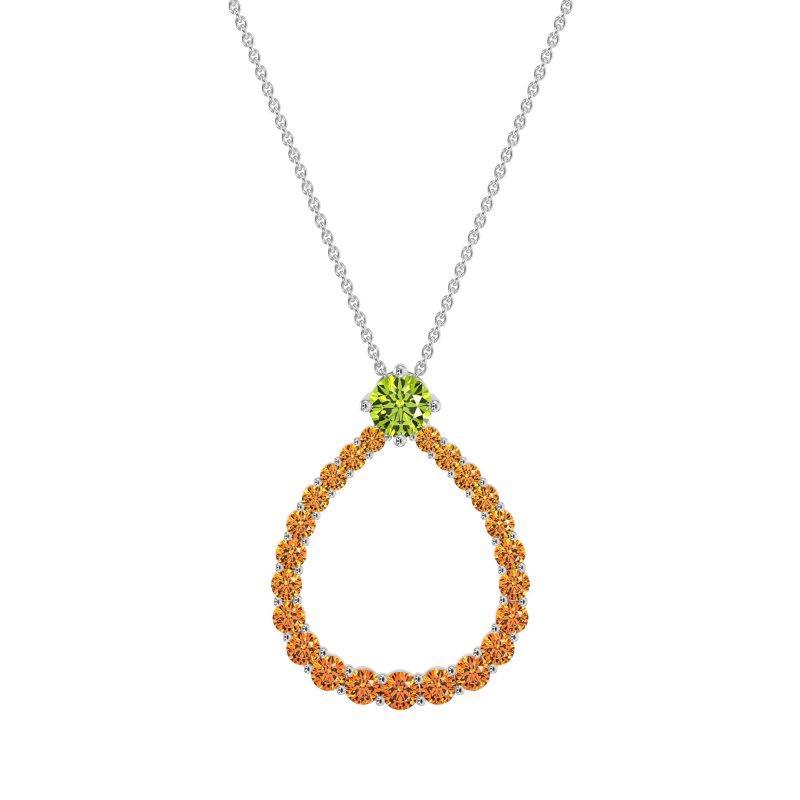 Tear Drop Halo Necklace
