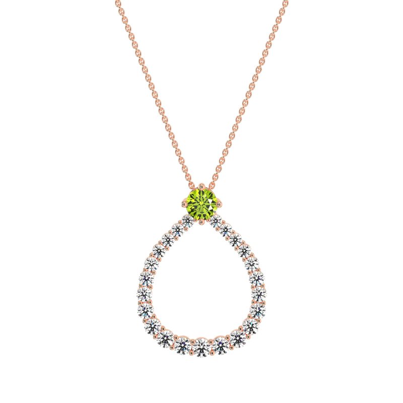 Tear Drop Halo Necklace