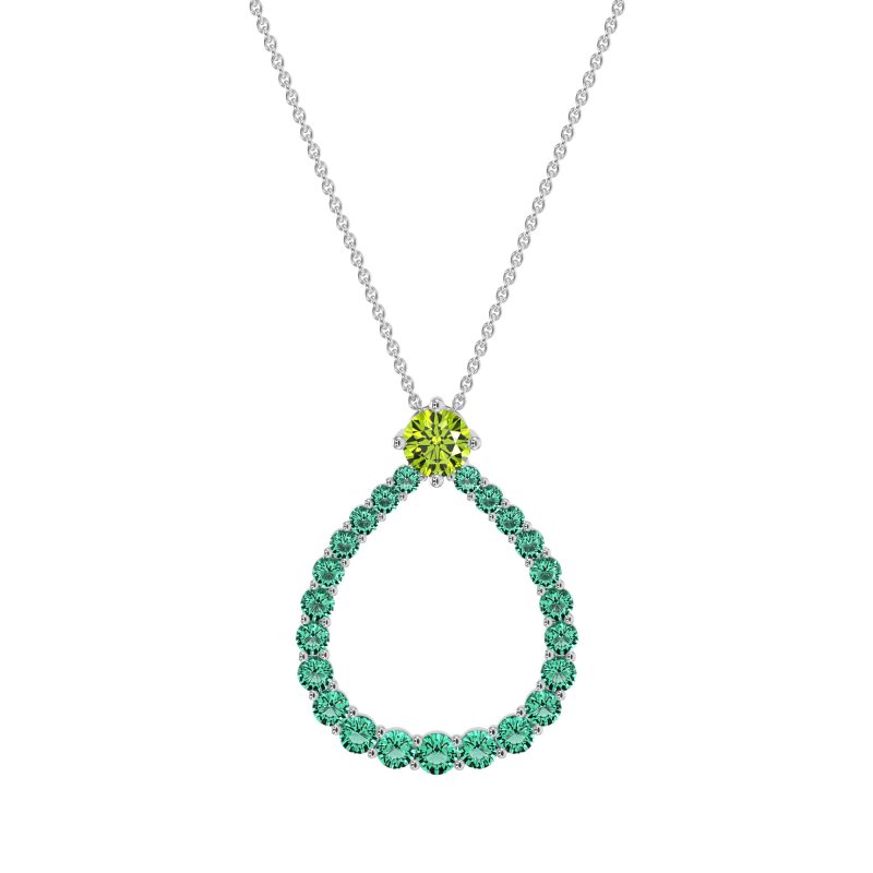 Tear Drop Halo Necklace
