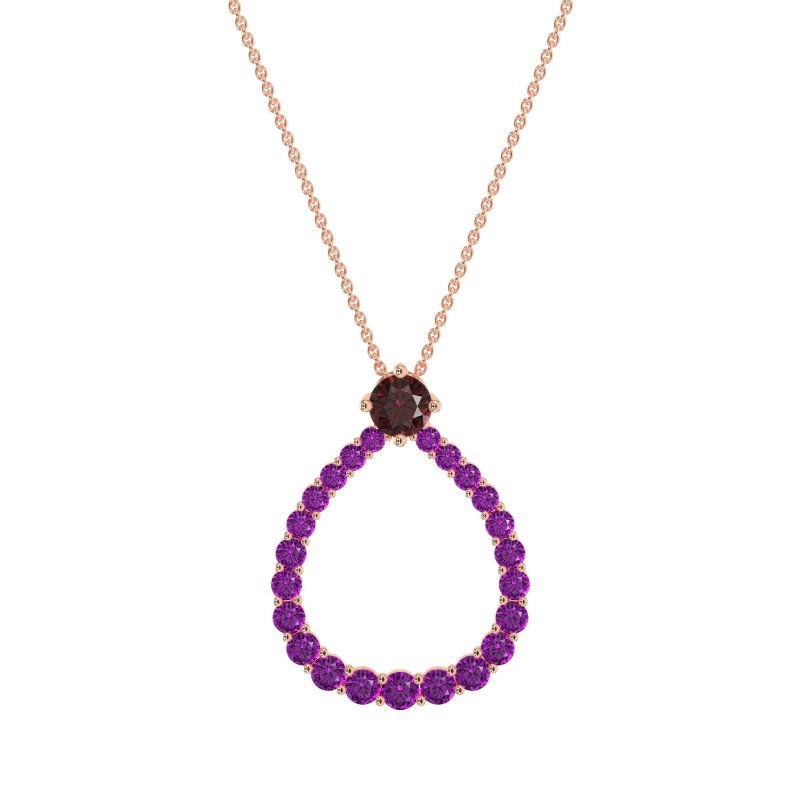 Tear Drop Halo Necklace