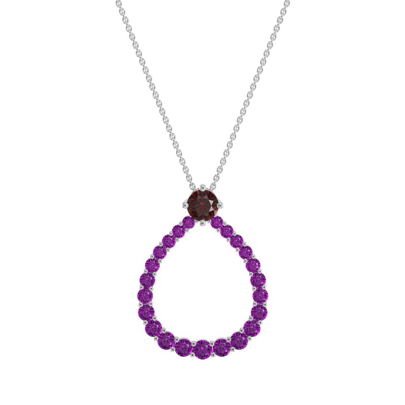 Tear Drop Halo Necklace