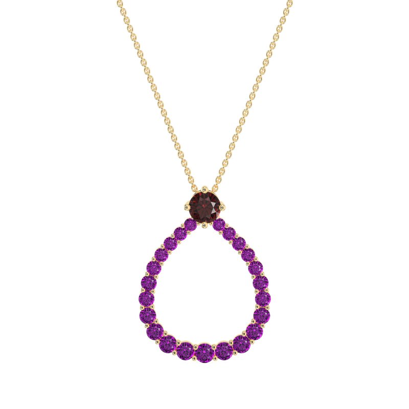 Tear Drop Halo Necklace