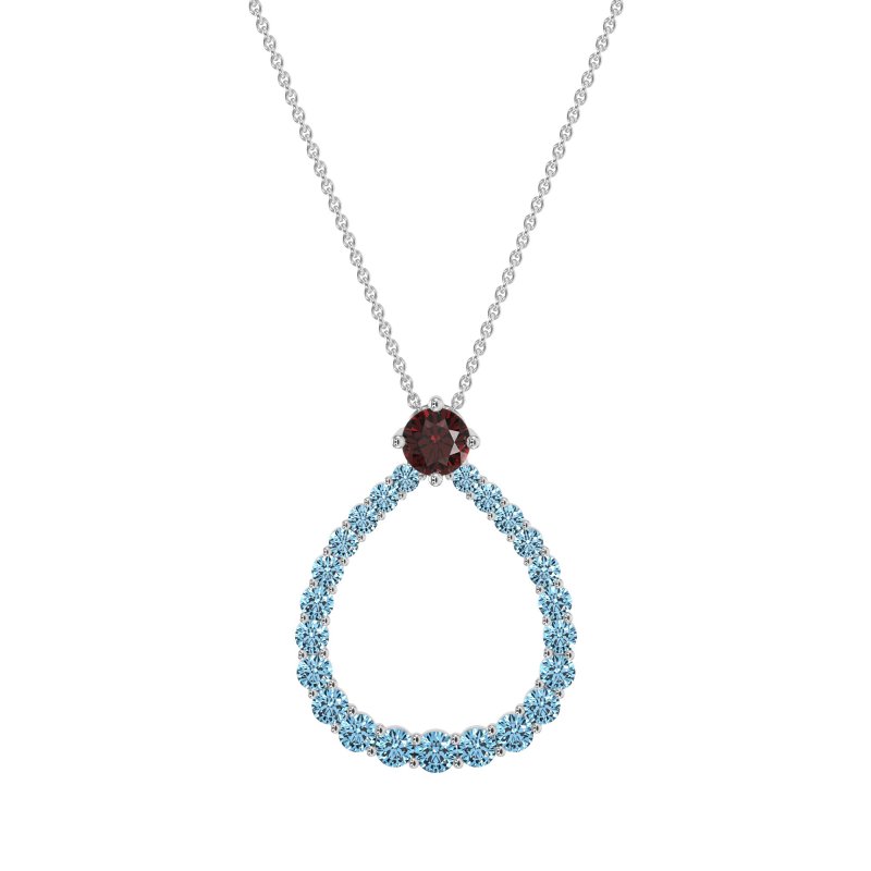 Tear Drop Halo Necklace