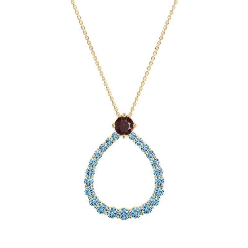 Tear Drop Halo Necklace
