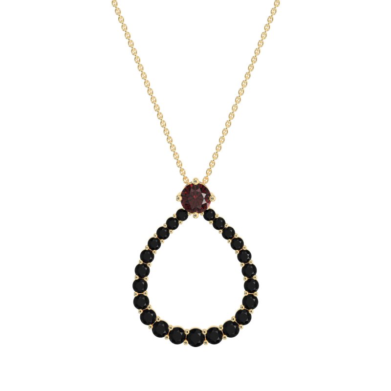 Tear Drop Halo Necklace